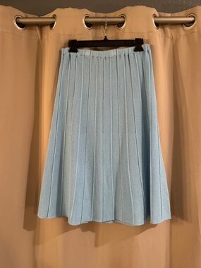 Philippe Marques Light Blue Pleated Midi Skirt - Women